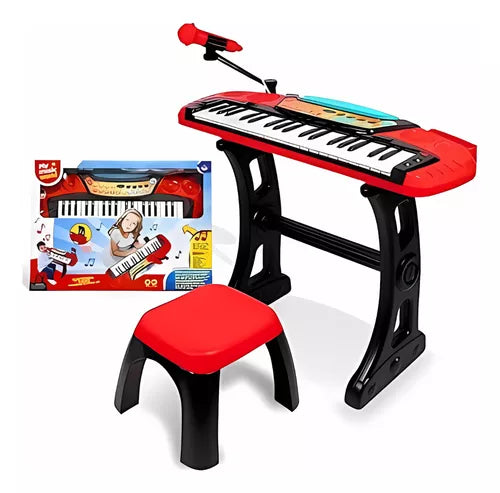 🎶 Órgano Teclado Musical con Asiento, Luces y Sonido - ¡Diversión Musical para Pequeños Músicos! 🎹✨